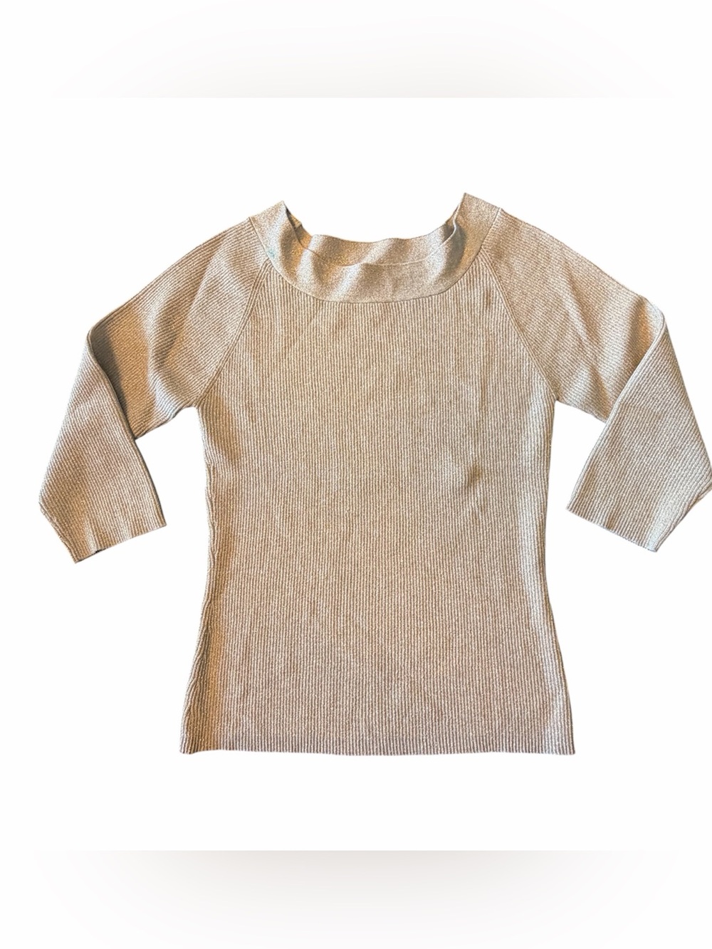 Claudia D Cream Boatneck Ribbed Sweater